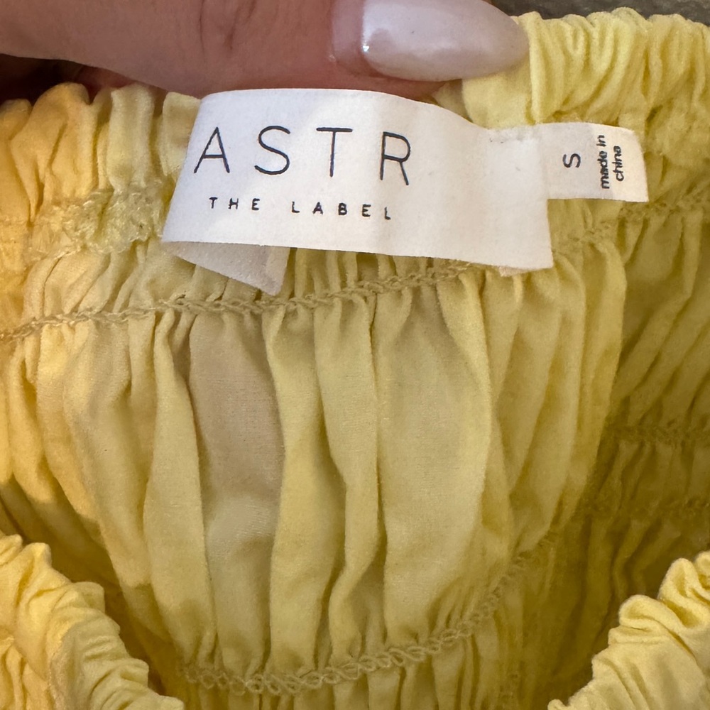 ASTR  Savina puff sleeve smocked bodice poplin cottagecore prarie coquette top - Picture 4 of 7